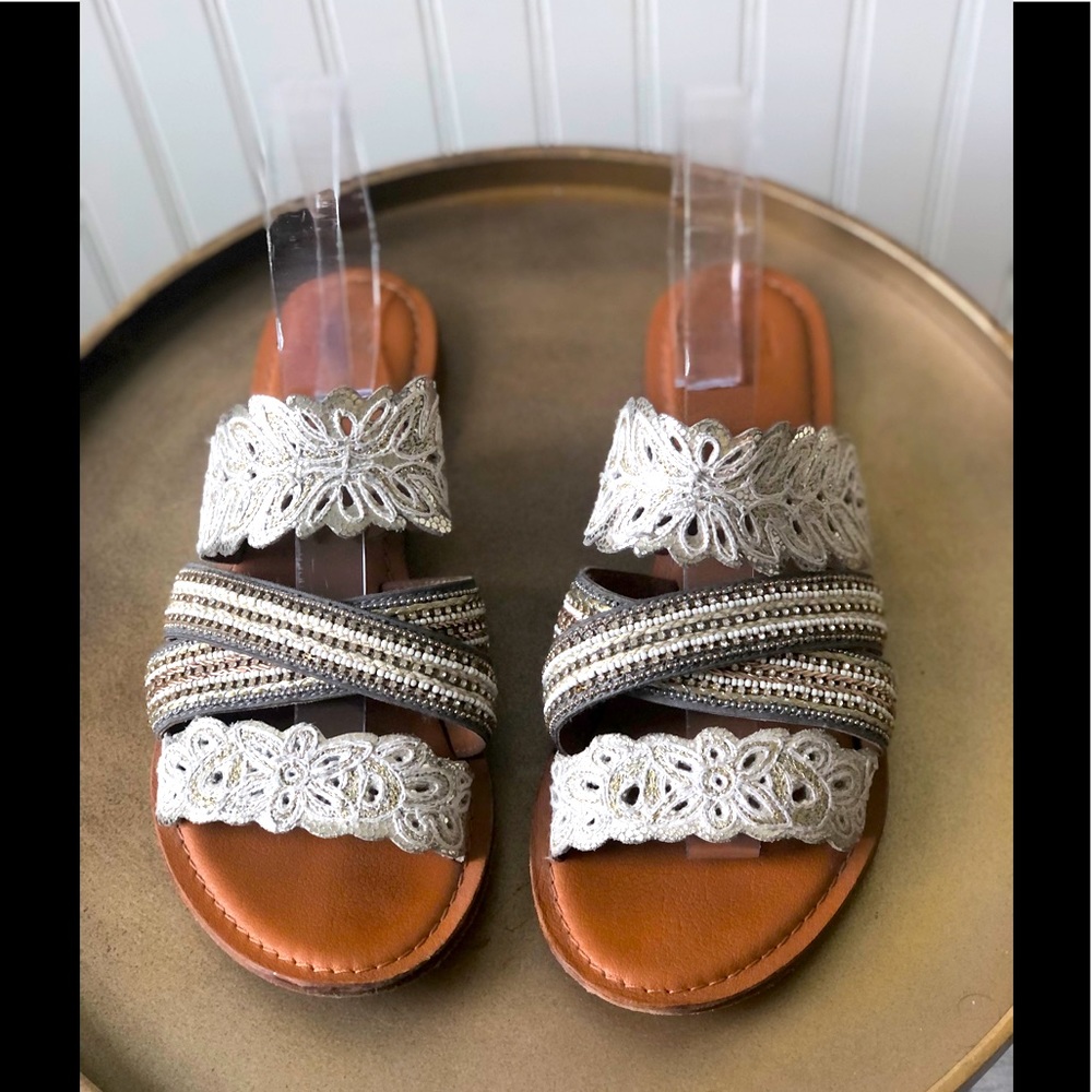 ANTHROPOLOGIE JASPER & JEERA FLORETTA SANDAL. EUC